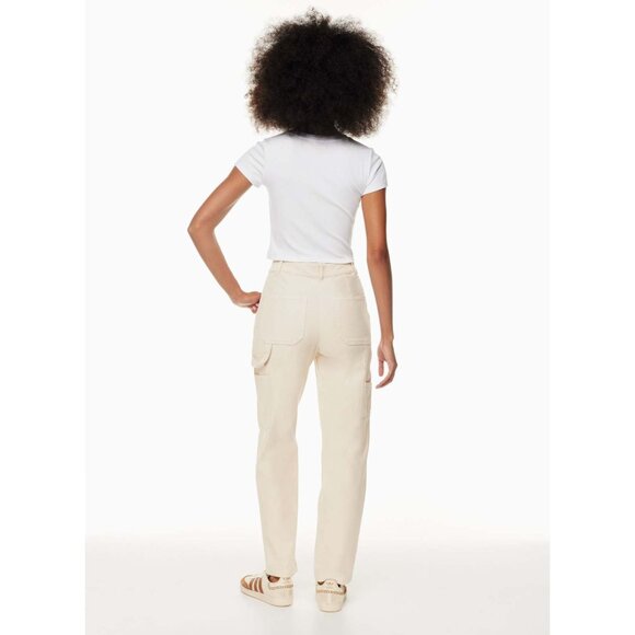 Aritzia Wilfred Free Brennan Pant High Waisted Utility Cargo Cream Gd Birch - Picture 5 of 14